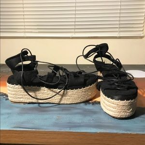 Black and Tan Platform Sandals